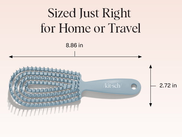 Kitsch Hair Brush Detangler &ndash; Flexi Flow Hair Brush for Women, Men & Kids | Detangling Brushes for Curly Hair with Bendable Frame, Bounce Curl Defining Brush for Wet or Dry Strands - Haze Blue