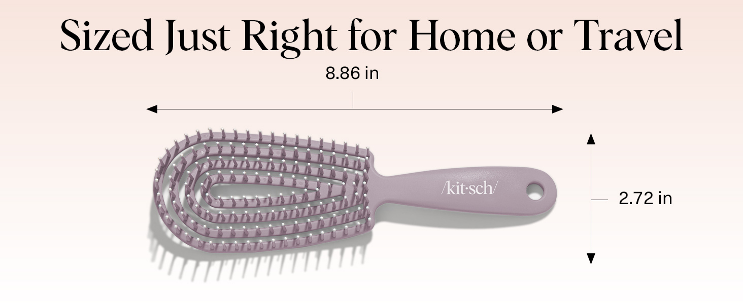 Kitsch Hair Brush Detangler &ndash; Flexi Flow Hair Brush for Women, Men & Kids | Detangling Brushes for Curly Hair with Bendable Frame, Bounce Curl Defining Brush for Wet or Dry Strands - Soft Violet