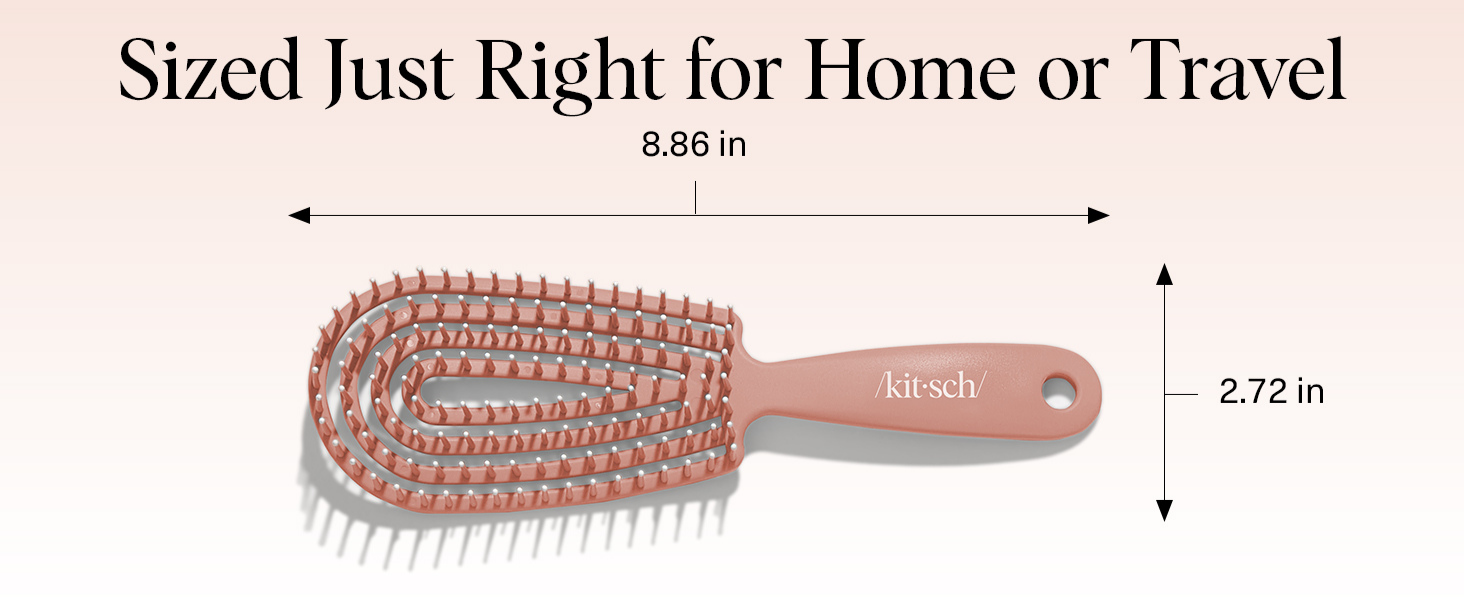 Kitsch Hair Brush Detangler &ndash; Flexi Flow Hair Brush for Women, Men & Kids | Detangling Brushes for Curly Hair with Bendable Frame, Bounce Curl Defining Brush for Wet or Dry Strands - Terracotta