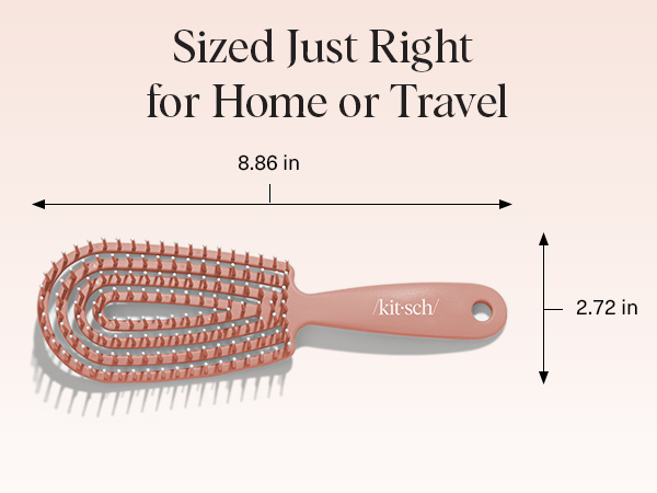 Kitsch Hair Brush Detangler &ndash; Flexi Flow Hair Brush for Women, Men & Kids | Detangling Brushes for Curly Hair with Bendable Frame, Bounce Curl Defining Brush for Wet or Dry Strands - Terracotta