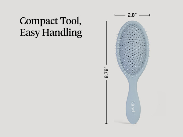 Kitsch Recycled Plastic Wet/Dry Hair Brush, Detangling Tool for Curly or Straight Styles, Brush for Tangled Strands, Flexible Hairbrush Bristles, Brushes for Women & Men, Adults & Kids - Haze Blue