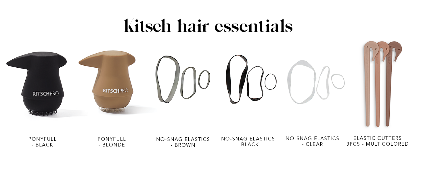 Kitsch PONYFULL Hair Volumizer Tool - Adds Lift and Style To Your Ponytail | Hair Bun Maker for Women | Ponytail Volumizer, Includes 3 No Snag Elastic Ties | Ideal Gifts for Women - (Blonde)