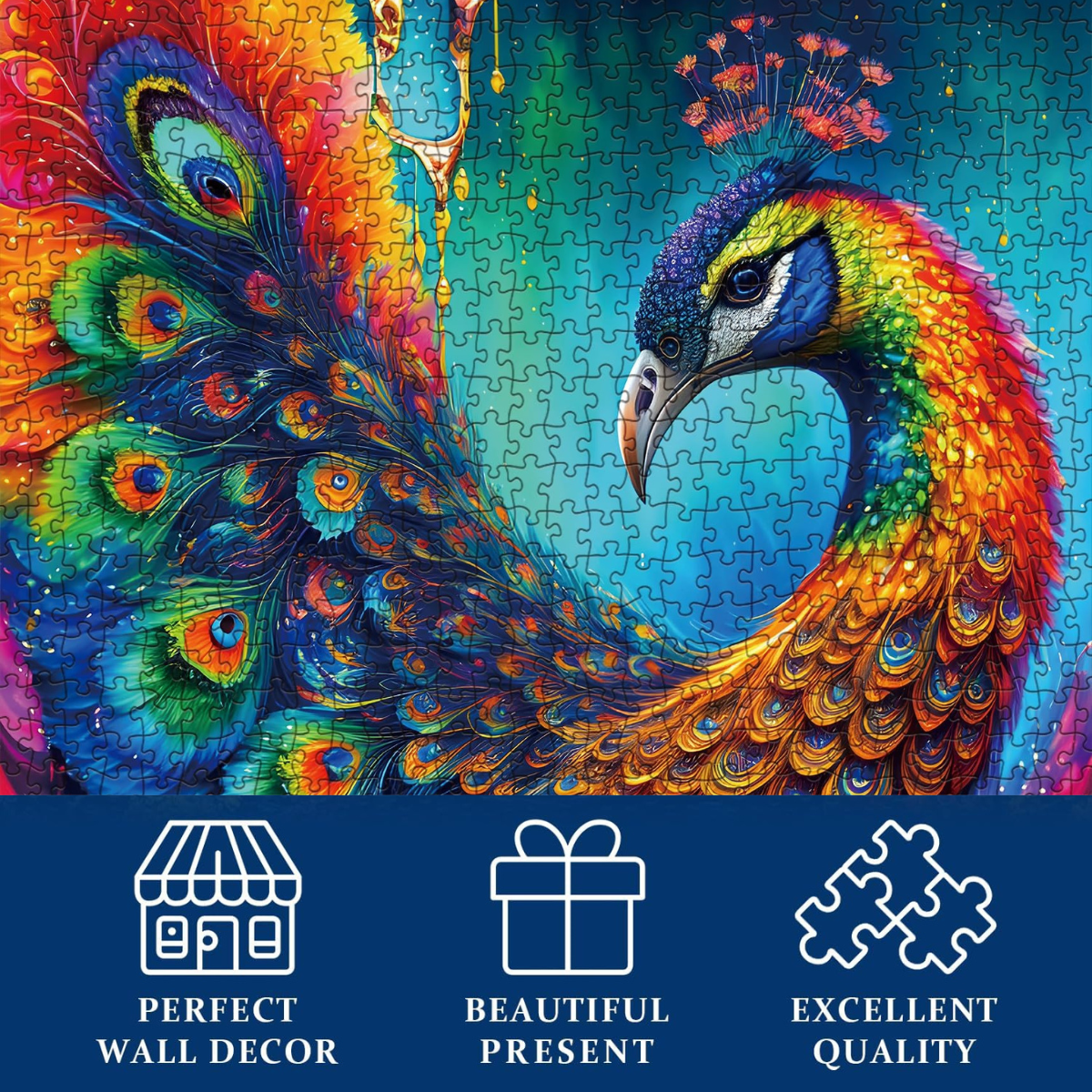 Colorful Peacock Jigsaw Puzzle 1000 Pieces
