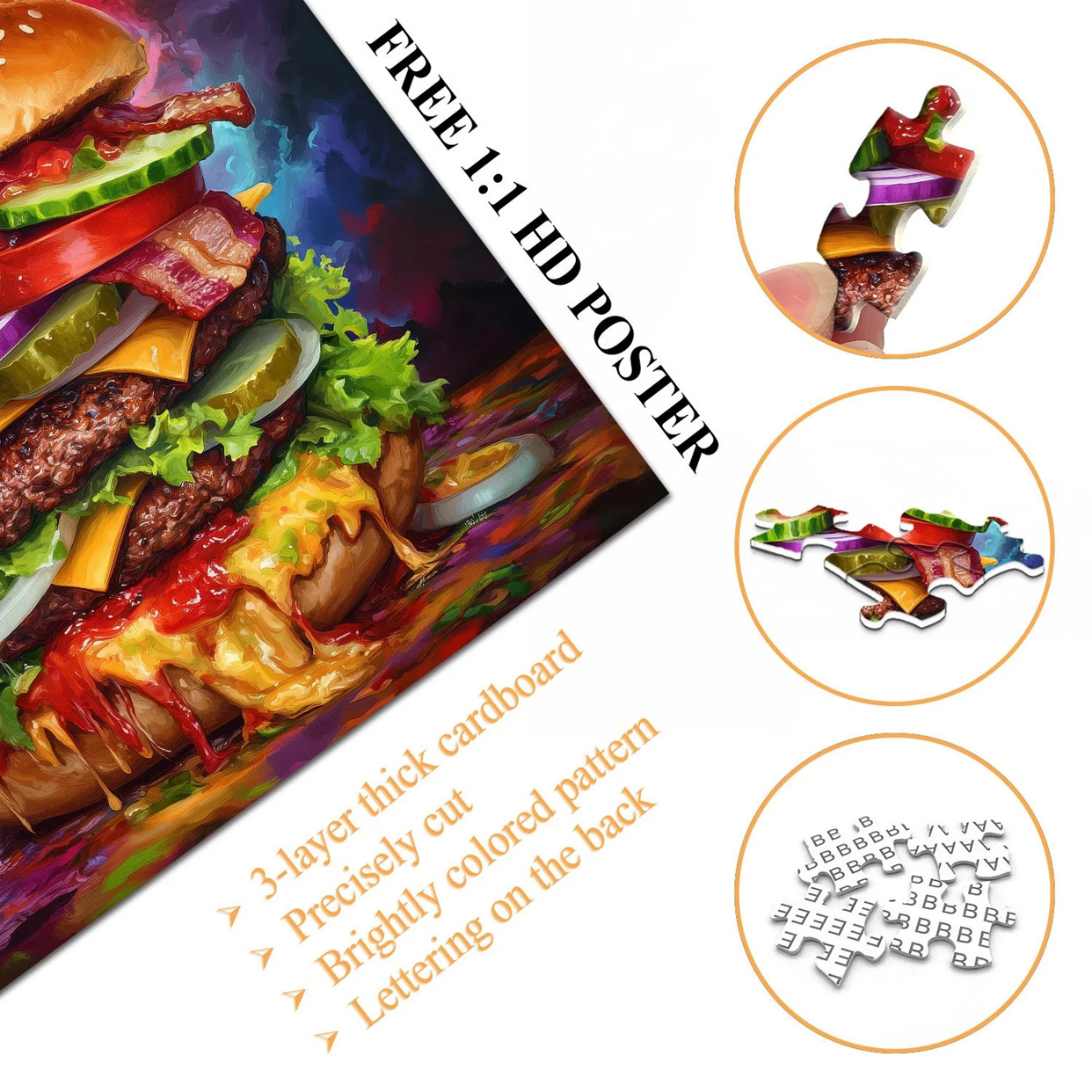 Delicious Hamburger Jigsaw Puzzle 1000 Pieces