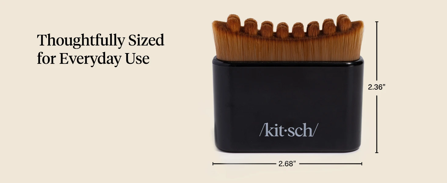 Kitsch Lymphatic Contour Face Brush - Facial Massage Brushes - Black | Hypoallergenic Bristles, Depuffing & Encourage Circulation