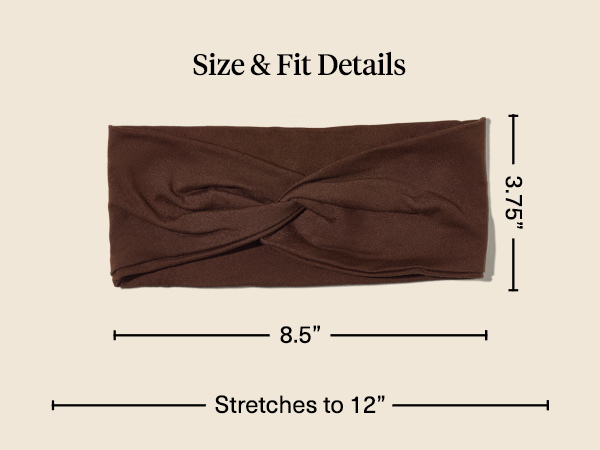 Kitsch Wide Headbands for Women Non Slip - Rosewood, 2pcs - Running Headbands for Girls, Ideal for Working Out, Yoga, Gym, or Lounging – Stretchy Head Bands – Fashion Hair Accessories