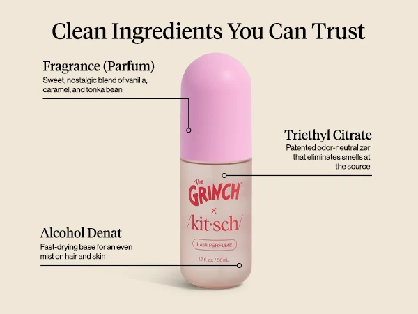 Kitsch Hair Perfume for Women &ndash; Hair Spray & Body Mist &ndash; 50mL - Warm Cookie-Scented Hug &ndash; Clean, Deodorizing & Patented Odor-Eliminating Technology &ndash; Freshen Hair, Body & Pillows