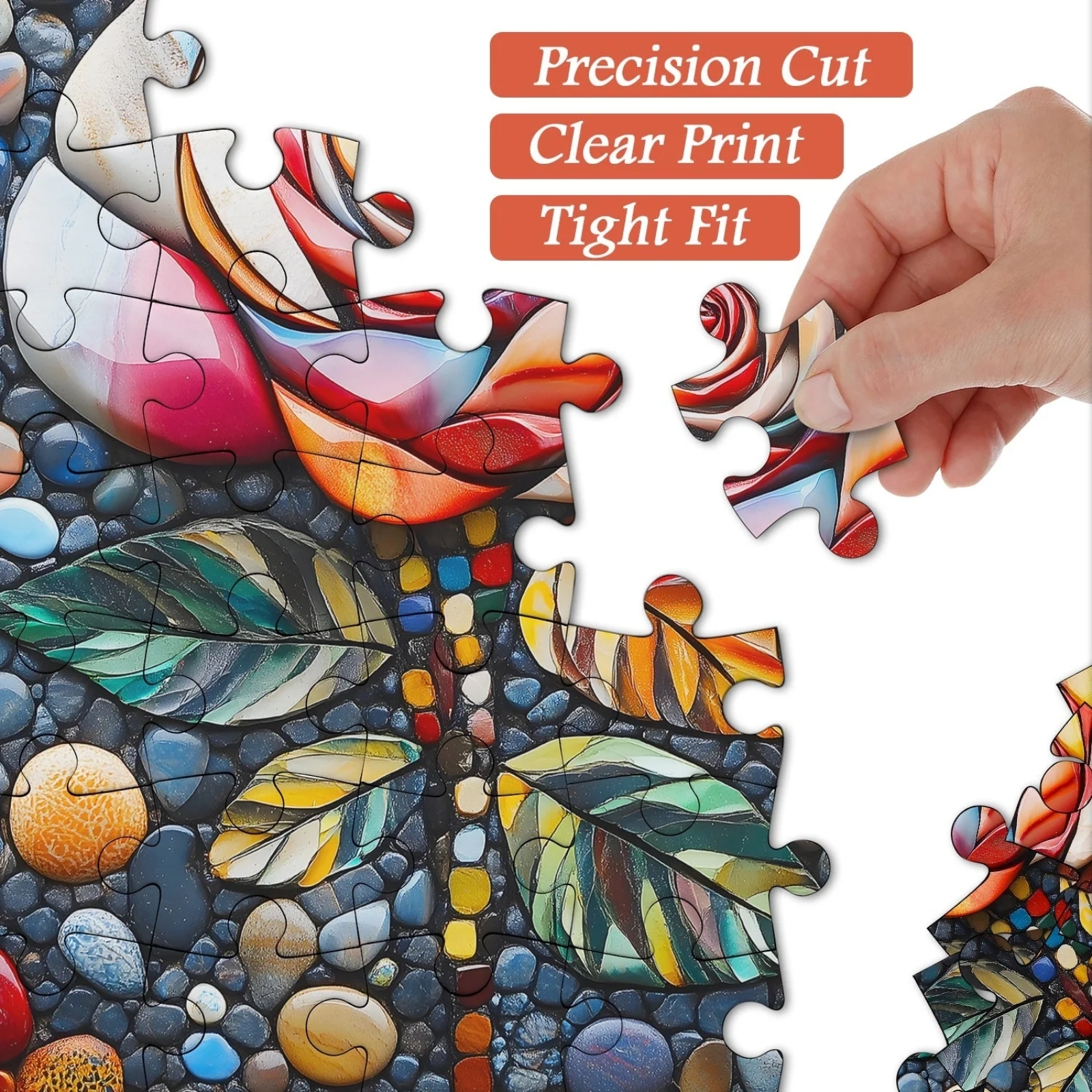 Flower puzzle boast 100% recycled thicken cardboard, vivid print with organic ink and precise fit without puzzle ash.Sturdy pieces would ensures many times of assemble without bent or deformation.