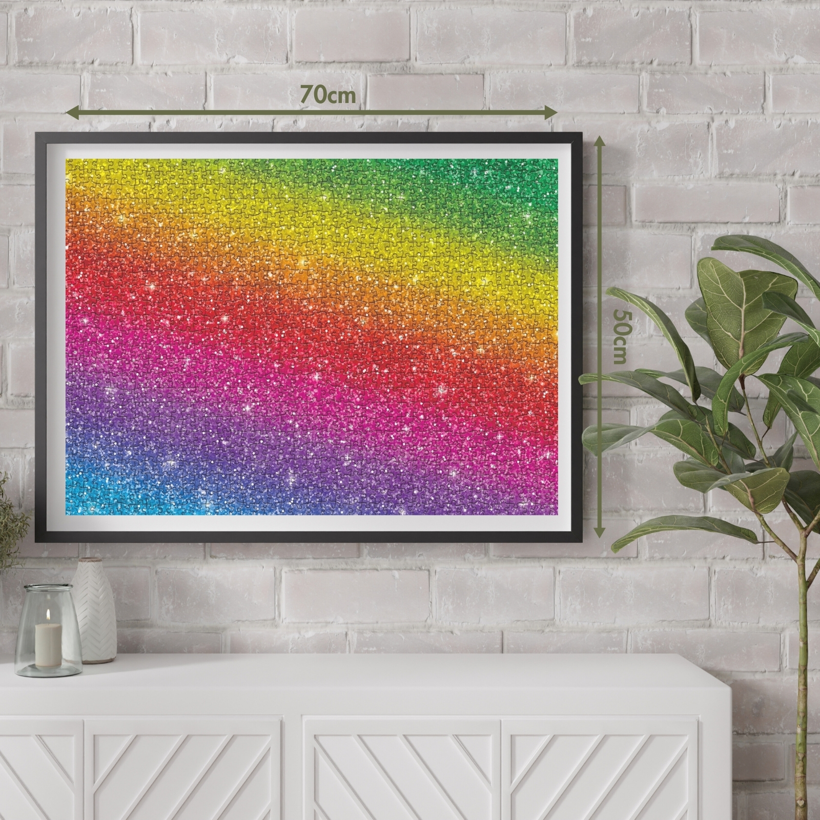 Colorful Glitter 1000 Piece Jigsaw Puzzle. Elevate your living space by turning the completed puzzle into a captivating bedroom decoration. It's not just a puzzle; it's a stunning piece of art. Also, consider it as the perfect gift choice for any occasion.