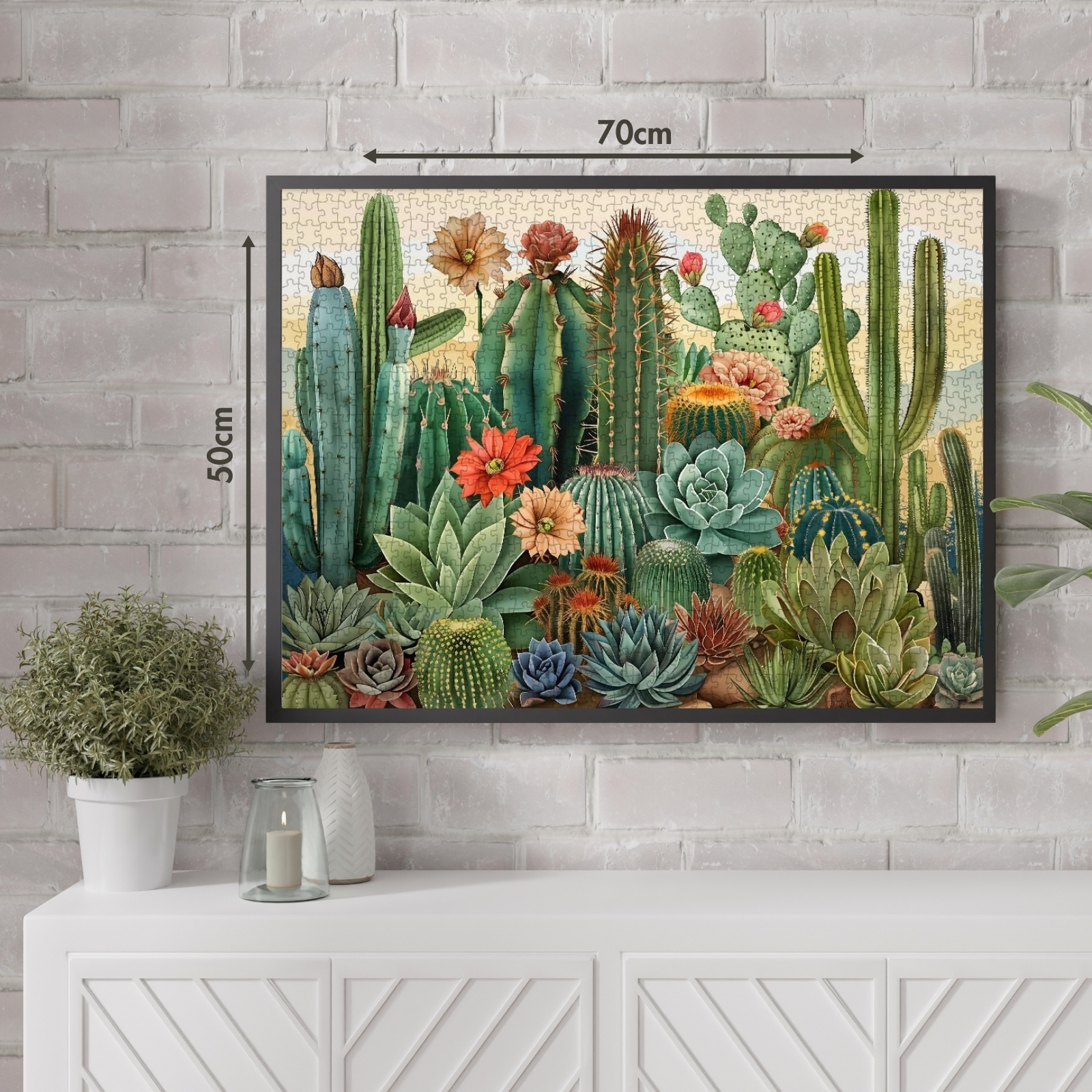 Vintage Cactus 1000 Piece Jigsaw Puzzle for Adults
