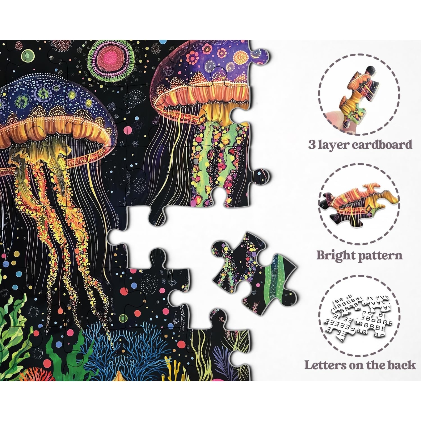 Dance of Brilliant Jellyfish 1000 Piece Jigsaw Puzzle for Adults