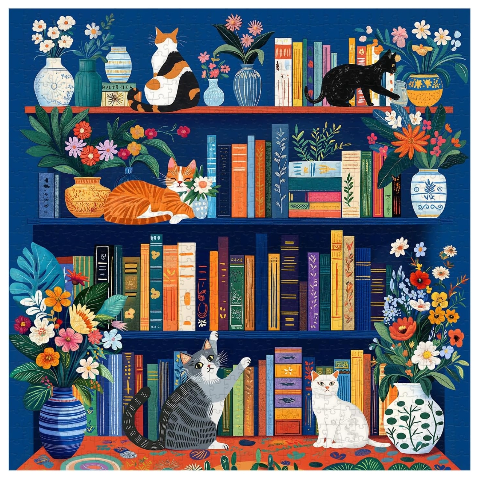 Whiskers & Books 1000 Piece Jigsaw Puzzle for Adults