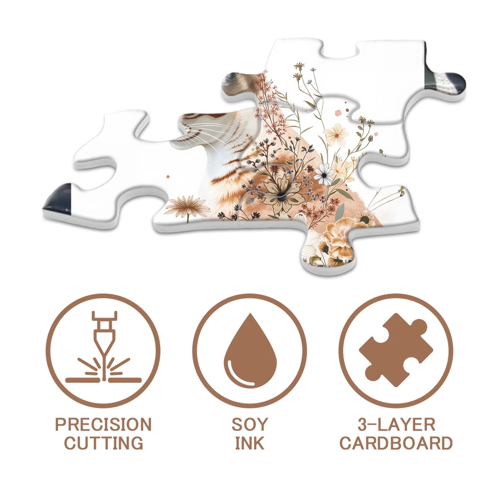 Flower Cat 1000 Piece Jigsaw Puzzle for Adults