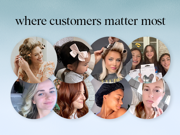 Kitsch Adjustable Oversized Satin Bonnet - Haze Blue