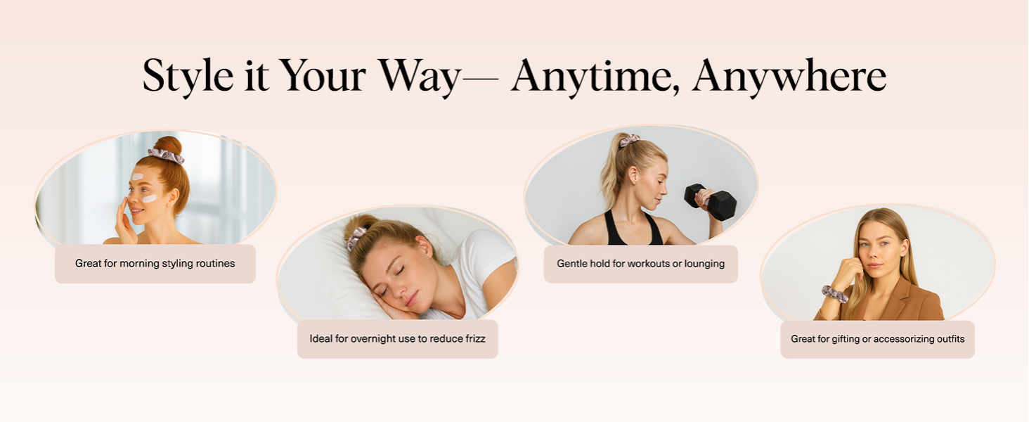 Kitsch Satin Scrunchies for Women - Softer Than Silk Scrunchies | Hair Ties No Damage for Frizz-Free Sleep | Ideal Gifts for Women, Assorted, 5pcs