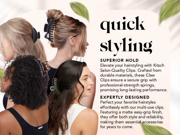 Kitsch Medium Hair Clips for Women, Strong Hold, Recycled Plastic Claw Clips for Thick Hair | Great for Updo, Half Up Hairstyle | Ideal Gifts for Women - 2pcs, Black and Tort