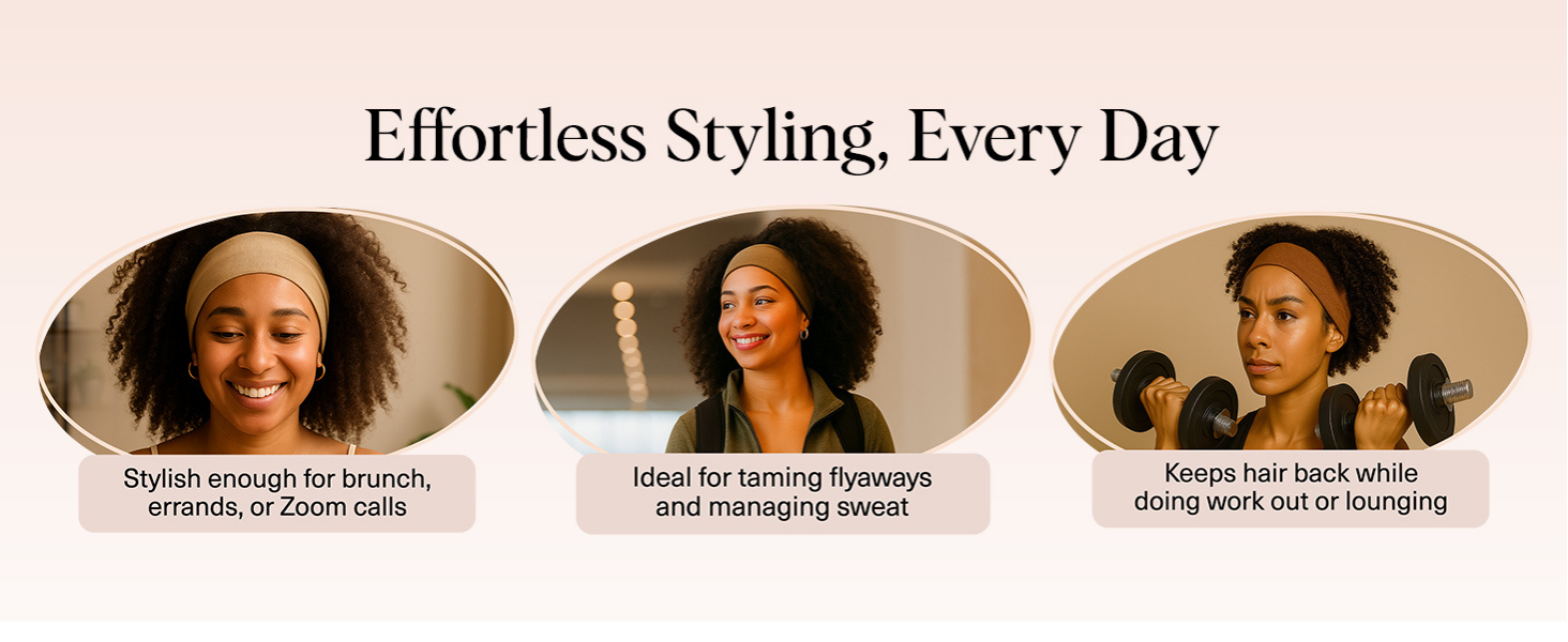 Kitsch Headbands for Women Non Slip - Running Headbands for Girls, Ideal for Working Out, Yoga, Gym, or Lounging | Stretchy Head Bands | Fashion Hair Accessories - Sedona, 3pcs