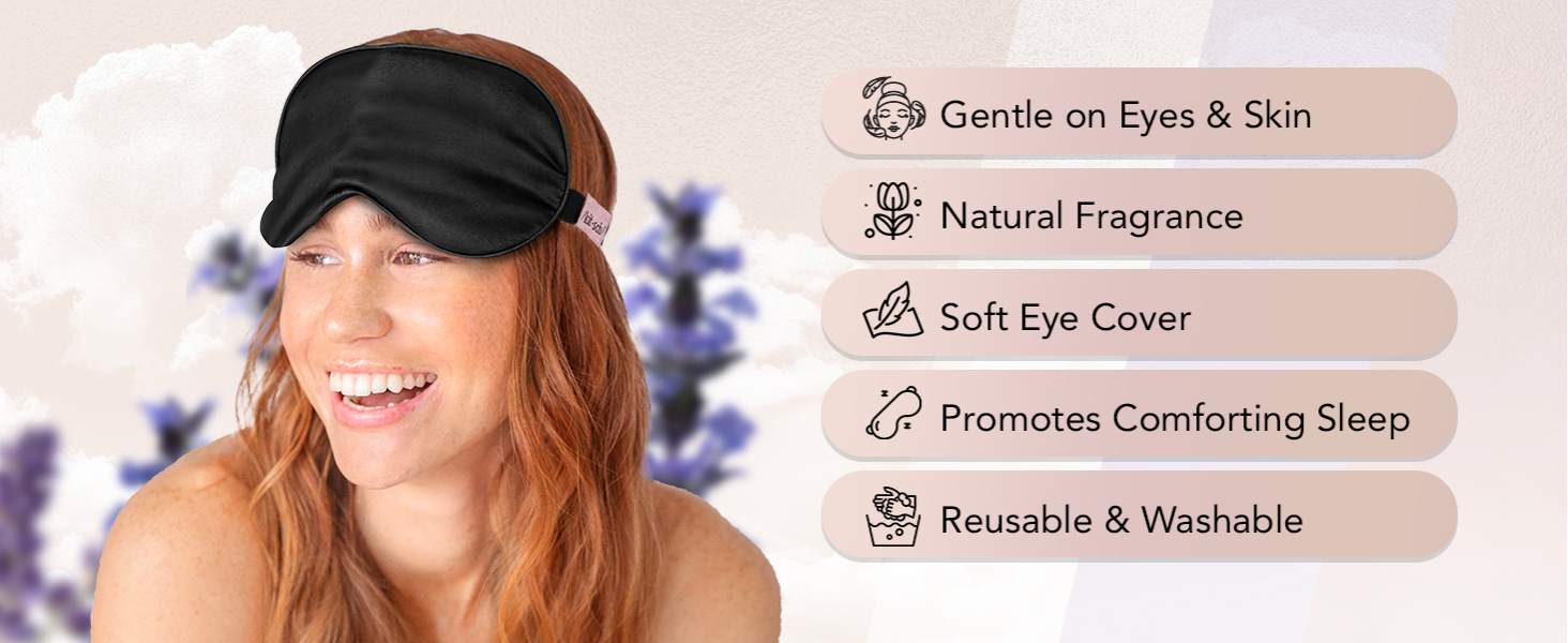 Kitsch Weighted Satin Sleep Mask - Weighted Eye Masks for Sleep and Travel - Lavender Sleeping Mask for Women and Men - Light Blocking, Adjustable Strap, Ultra-Soft (116g)