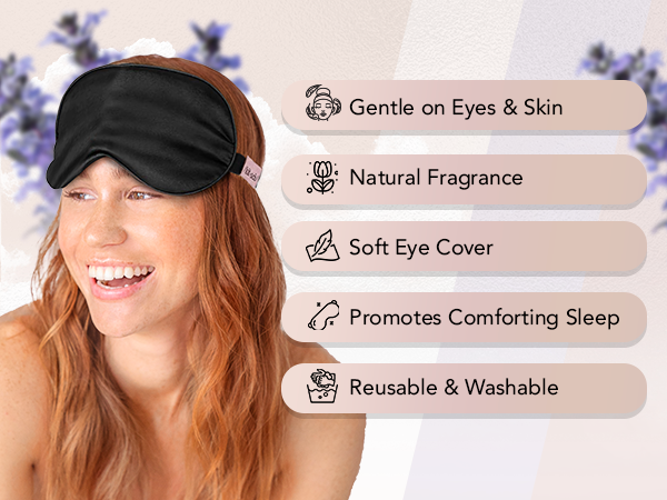 Kitsch Weighted Satin Sleep Mask - Weighted Eye Masks for Sleep and Travel - Lavender Sleeping Mask for Women and Men - Light Blocking, Adjustable Strap, Ultra-Soft (116g)