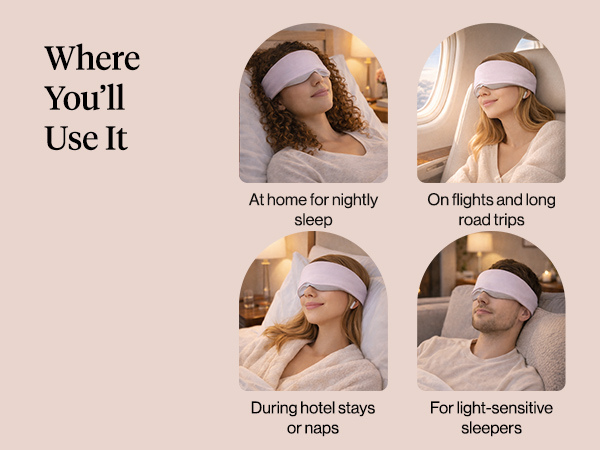 Kitsch Contour Pillow Eye Mask &ndash; Softer Than Silk Eye Masks for Sleep, Blindfold Sleep Masks for Women & Men, No Eye Pressure, Lightweight, Eye Care, Travel Essentials - Blush