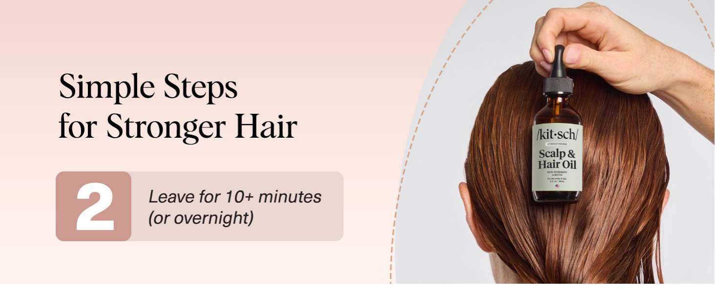 Kitsch Rosemary Oil for Hair Growth – Pre-Wash Hair Oil with Castor, Biotin, Jojoba – Hair Care, Adds Shine, Strengthens Roots, Scalp Treatment | Ideal Gifts for Women – Lavender Scent, 60mL