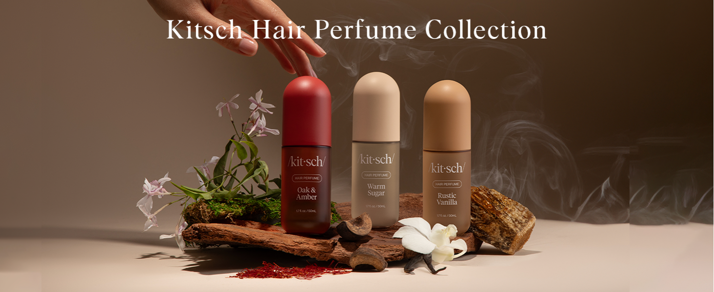 Kitsch Hair Perfume for Women - Rustic Vanilla | Clean, Deodorizing & Patented Odor-Eliminating Technology Hair Spray & Body Mist - Freshen Hair, Pillows - Warm Tonka, Vanilla & Cedar Blend - 50 mL
