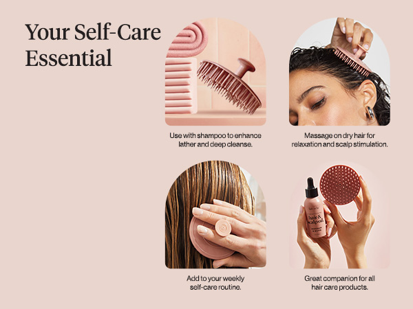 Kitsch Scalp Massager for Hair Care - Scalp Scrubber, Shampoo Brush & Exfoliator for Scalps- Hair Scrubber for Relaxing Bath - Terracotta