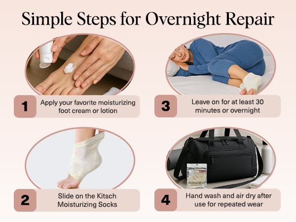 Kitsch Moisturizing Socks for Cracked Heel Treatment – Moisturizing Reusable Gel Socks for Women & Men, Overnight Heel Socks with Insulated Gel Lining for Dry Cracked Feet, Open-Toe Design - 1 Pair