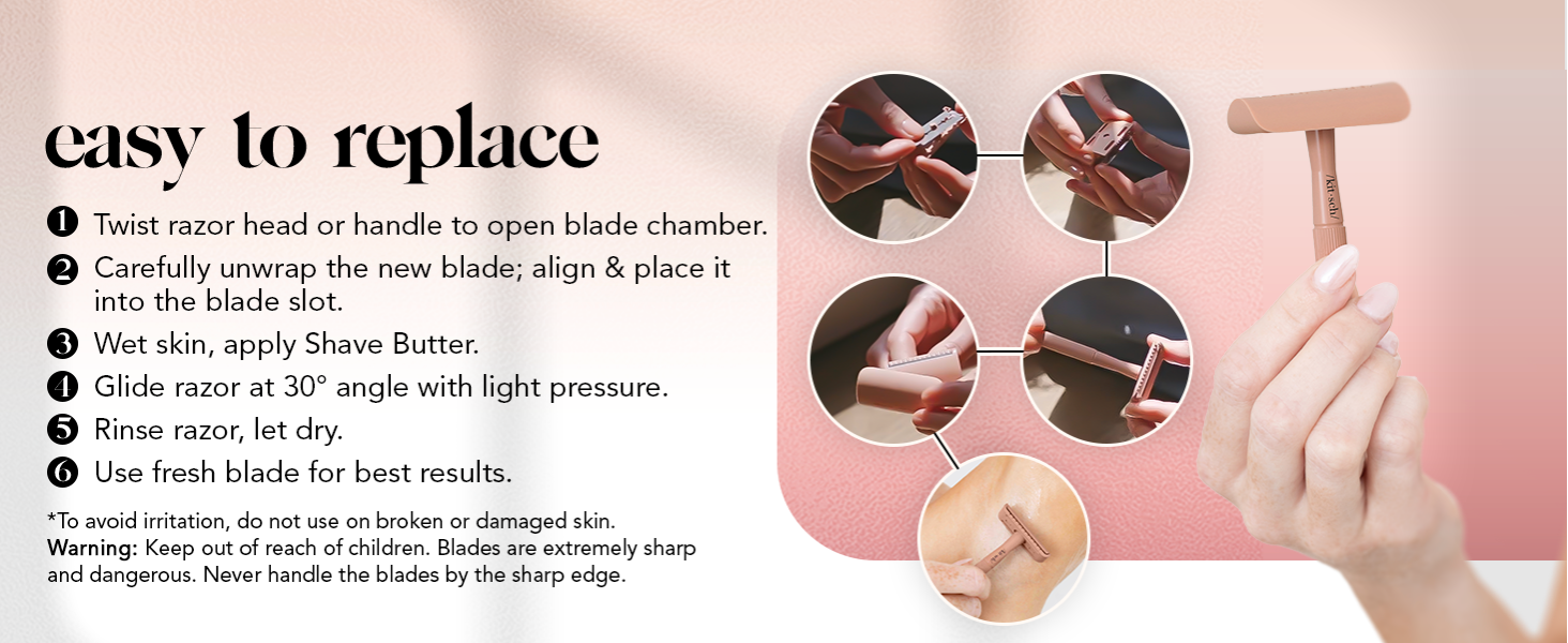 Kitsch Double Edge Razor Blades Refills – Safety Razor Blades for Smooth, Comfortable Shave – Stainless Steel Razor Refills for Safety Razors, Plastic-Free & Sustainable Shaving Blades - 10 Count