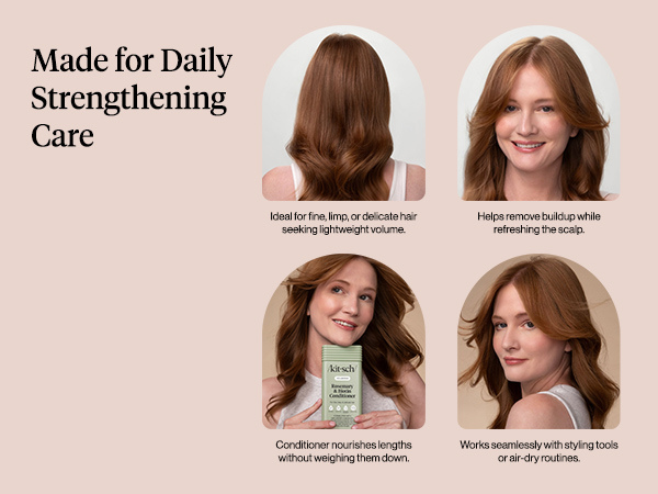 Kitsch Volumizing Rosemary & Biotin Liquid Conditioner for Women and Men for Hair Growth &ndash; Boosts Fullness & Shine After 1 Use, Thickening Bio-Based Hair Care, Color-Safe