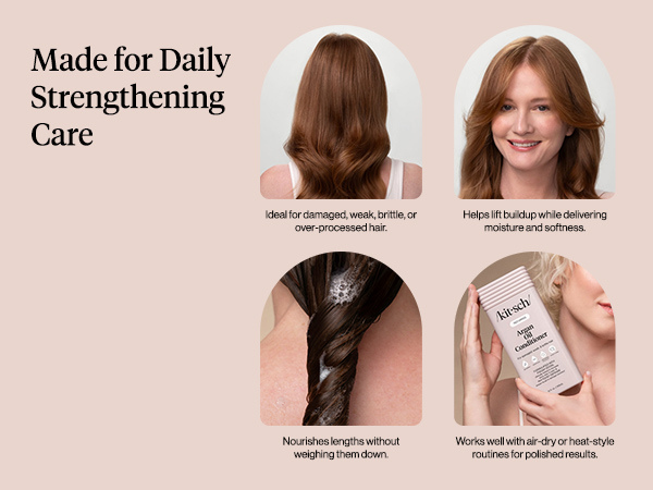 Kitsch Repairing Argan Oil Liquid Conditioner for Women & Men &ndash; Argan Oil for Hair, For Shine, Smoothness & Damage Recovery, Hair Repair &ndash; Clean, Color-Safe Hair Care