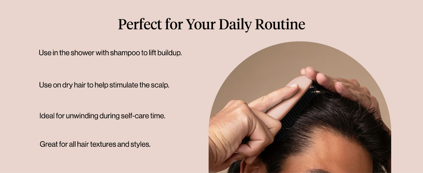 Kitsch Scalp Renewal Brush - Exfoliating & Scalp Massager for Hair Growth, Gentle Head Massage Brush to Remove Buildup, Boost Circulation & Relaxing Head Scrubber for Washing Hair - Terracotta