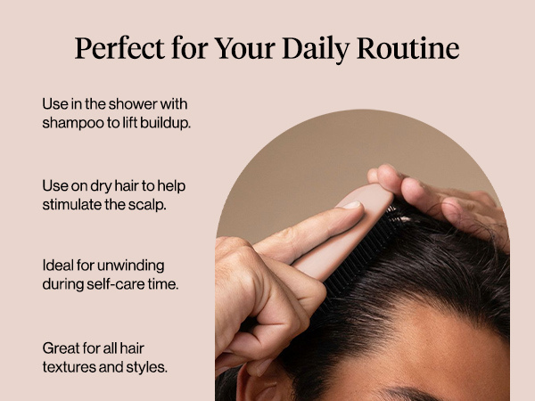 Kitsch Scalp Renewal Brush - Exfoliating & Scalp Massager for Hair Growth, Gentle Head Massage Brush to Remove Buildup, Boost Circulation & Relaxing Head Scrubber for Washing Hair - Terracotta