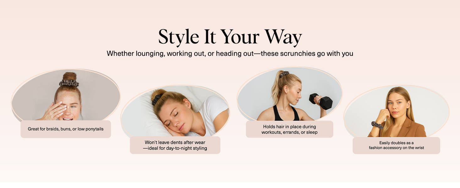 Kitsch Ultra-Petite Satin Scrunchies for Women - No Crease, Frizz-Free Sleep | Softer Than Silk Scrunchies Gentle On Hair Scrunchies for All Hair Types | Stylish Hair Accessories - Eucalyptus, 6pcs