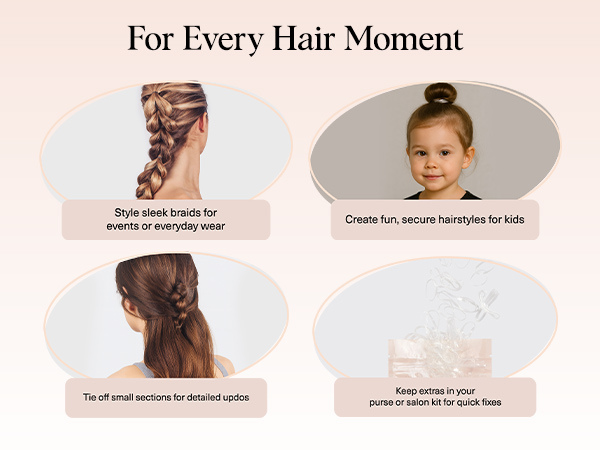 Kitsch No Snag Small Elastic Hair Ties - 1pack, 100pcs | Rubber Bands for Hair