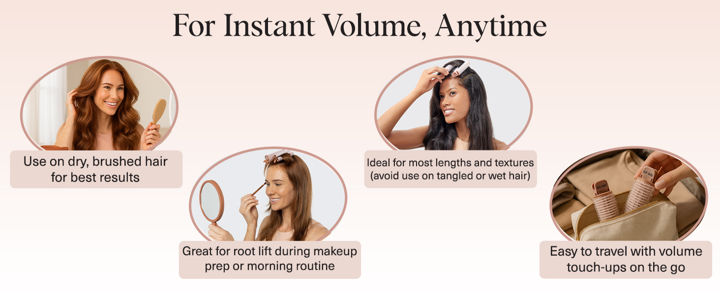 Kitsch Volumizing Hair Clips for Women - Hair Rollers for Volume & Curls - Volumizing Hair Products, Hair Roller Clips for Effortless Curls That Last - 2pc, Terracotta