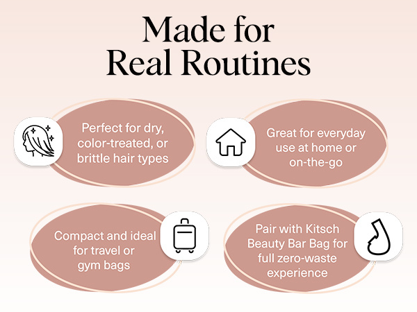 Kitsch Castor Oil Shampoo Bar Soap - Hydrating & Moisturizing Hair Care - Organic Castor Oil Solid Shampoo for Hair Growth & Scalp Nourishment - Silicone & Paraben-Free, Vegan