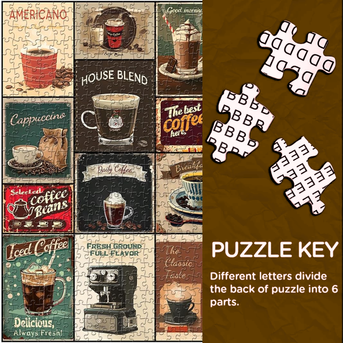 Vintage Coffee Collage Jigsaw Puzzle 1000 Pieces
