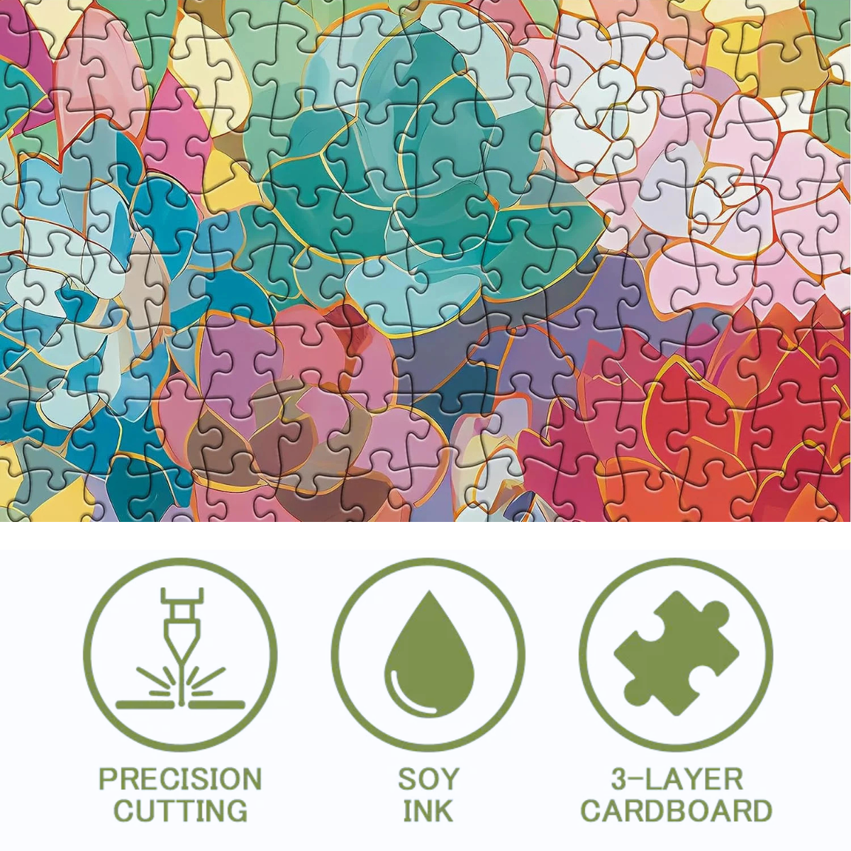 Succulent Mosaic Jigsaw Puzzle 1000 Pieces
