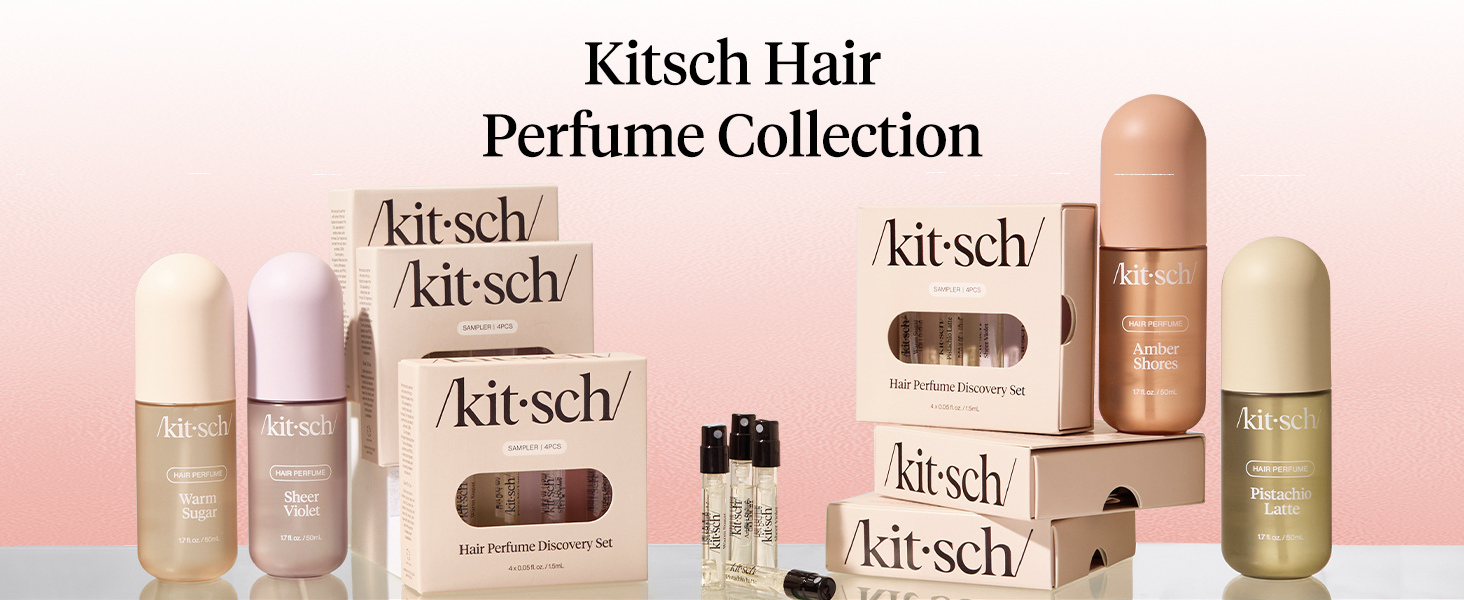 Kitsch Hair Perfume for Women - Amber Shores | Clean, Deodorizing & Patented Odor-Eliminating Technology Hair Spray & Body Mist - Freshen Hair, Body & Pillows - Woody Aquatic Scent - 20mL