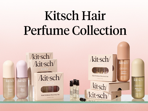 Kitsch Hair Perfume for Women - Amber Shores | Clean, Deodorizing & Patented Odor-Eliminating Technology Hair Spray & Body Mist - Freshen Hair, Body & Pillows - Woody Aquatic Scent - 20mL