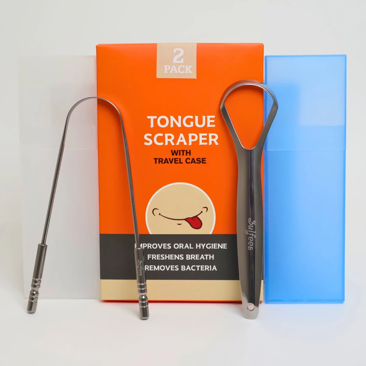 Zulfees Tongue Scraper Stainless Steel 2pcs