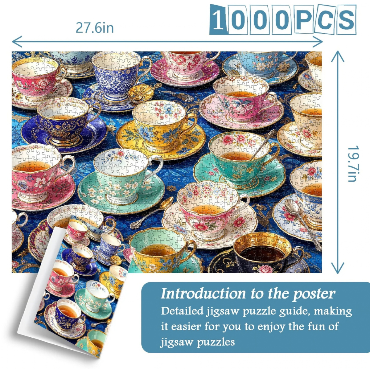 Gilded Bloom Cups Jigsaw Puzzle 1000 Piece