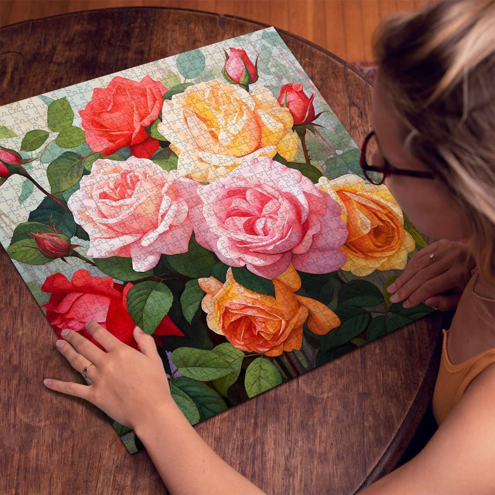 This floral painting jigsaw puzzles is a perfect gift for flower enthusiasts and flower jigsaw puzzles can as mother day gifts, birthdays gifts, and other special events gifts.