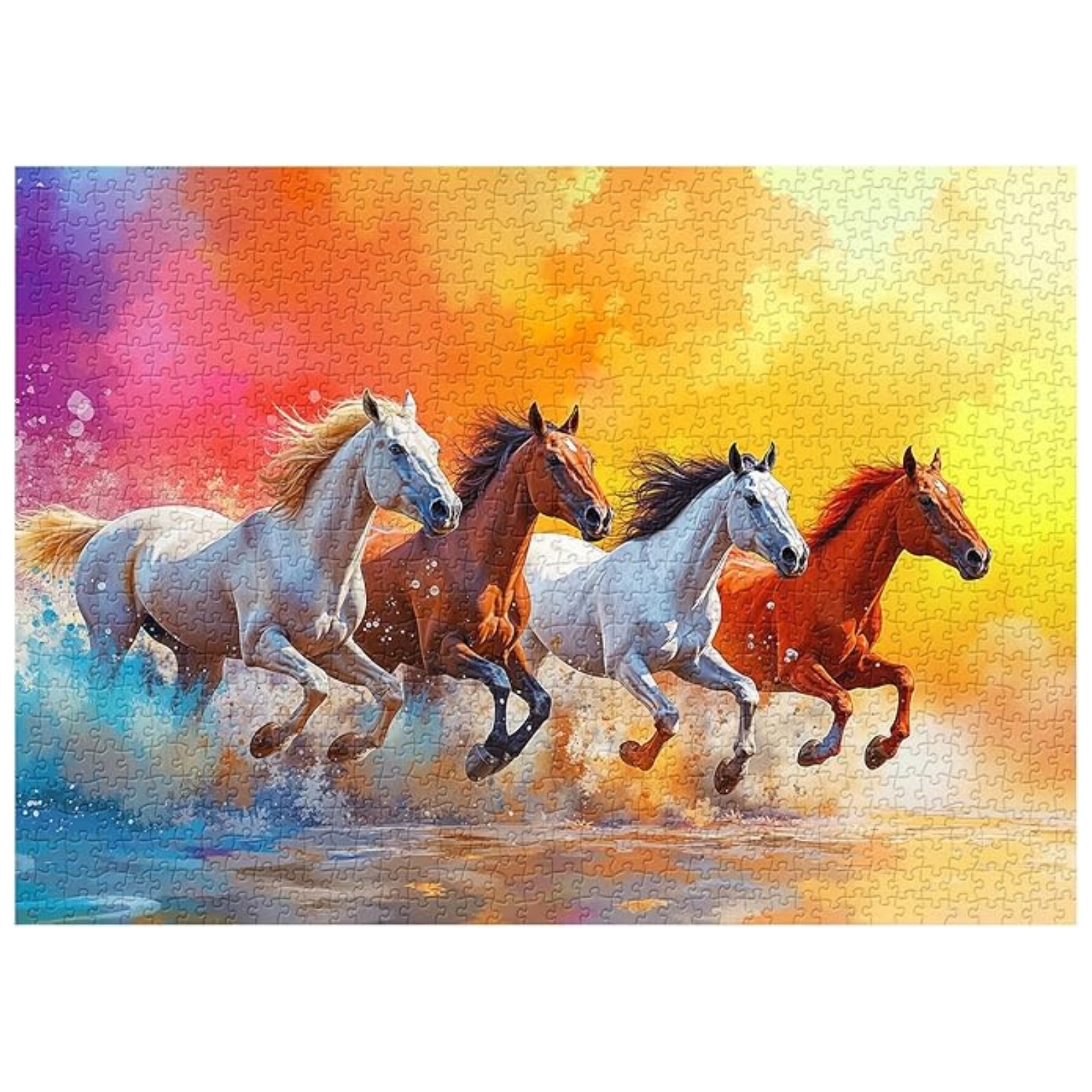 Rushing colors 1000 piece jigsaw puzzle for adults - Uncover a treasure trove within! Delight in the exquisite packaging box and a high-definition poster that will inspire your puzzling journey. Once completed, revel in a masterpiece measuring 70 x 50cm that radiates with the magic of Rushing Colors.