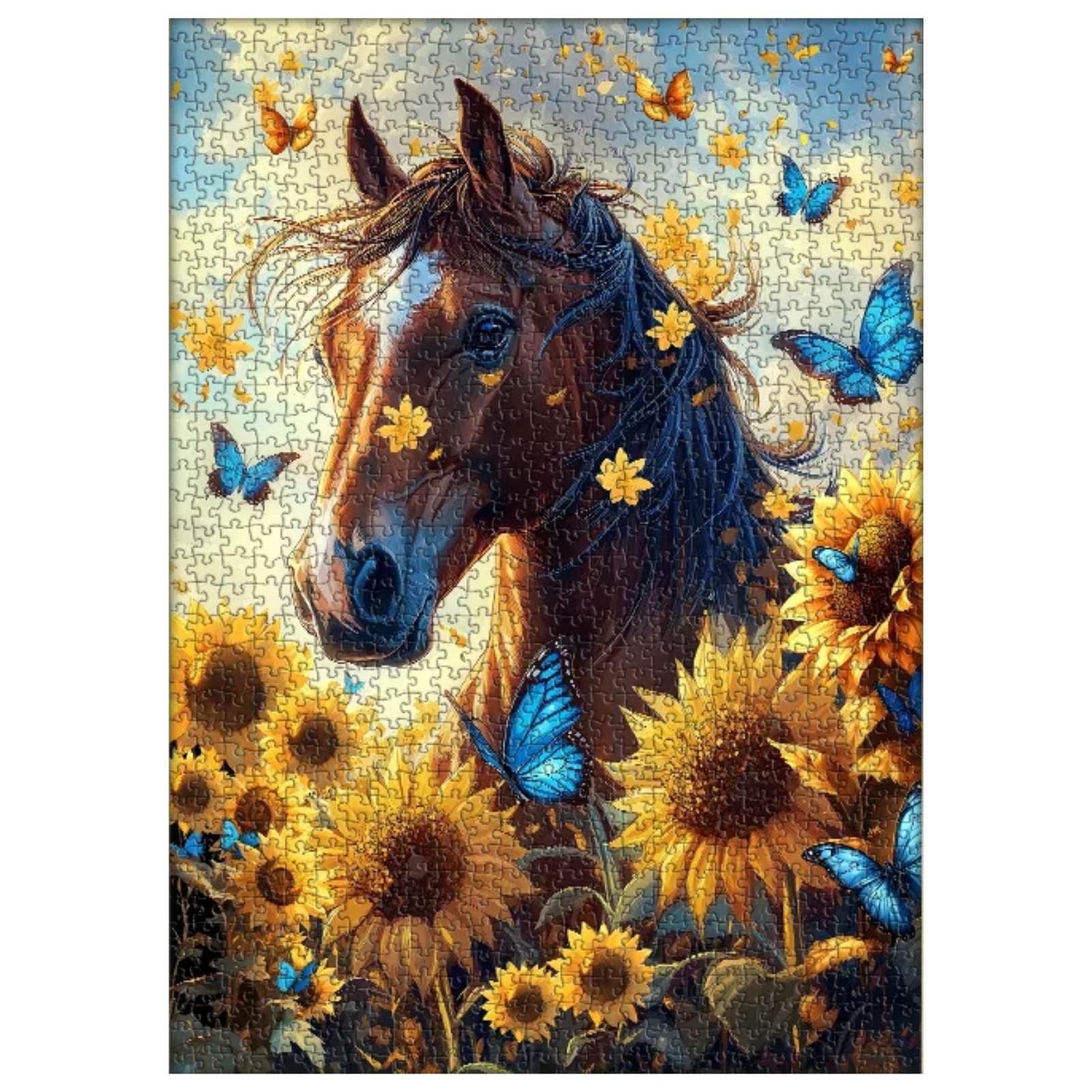 Horse Among Blossoms 1000 Piece Jigsaw Puzzle: The Perfect Gift - Share the joy with friends by gifting this puzzle, a thoughtful present that promises delightful hours of puzzling fun alone or with loved ones.