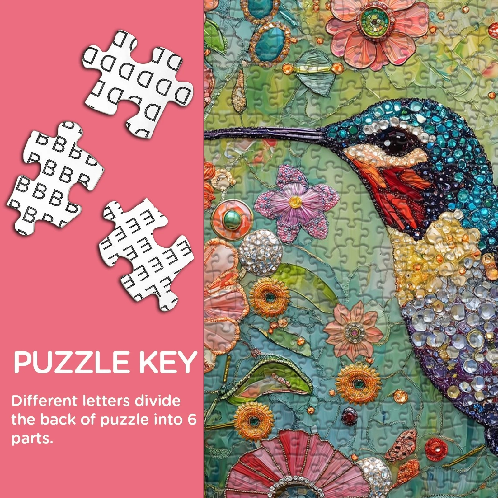 Flower & Hummingbird 1000 Piece Jigsaw Puzzle for Adults