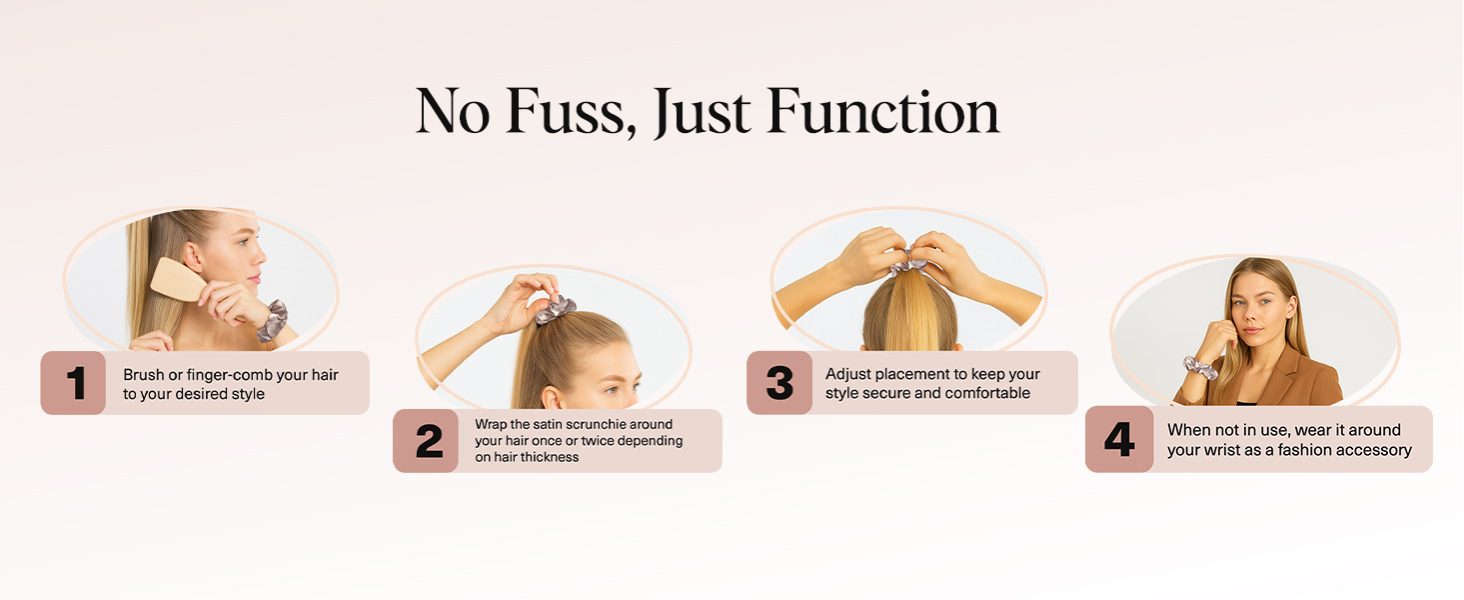 Kitsch Satin Scrunchies for Women - Softer Than Silk Scrunchies | Hair Ties No Damage for Frizz-Free Sleep | Ideal Gifts for Women, Assorted, 5pcs