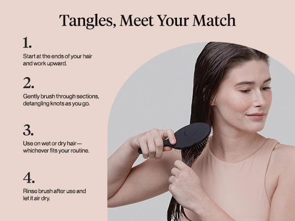 Kitsch Detangler Hair Brush for Wet and Dry Hair, Curly or Straight Hair, Detangling Brush with Flexible Hairbrush Bristles, Hair brushes for Women & Men, Adults & Kids, for Shower & Travel - Black