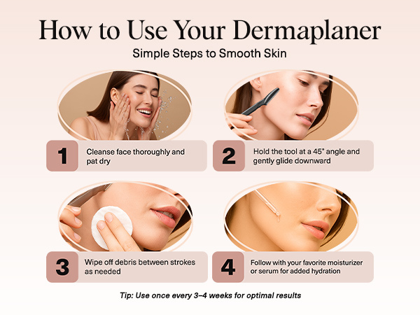 Kitsch Dermaplane Razor for Women Face &ndash; Face Razors for Women & Men, Eyebrow Trimmer & Face Shaver &ndash; Exfoliating Facial Razor & Skin Care Tool for Smoother Skin - Black, 6 pcs